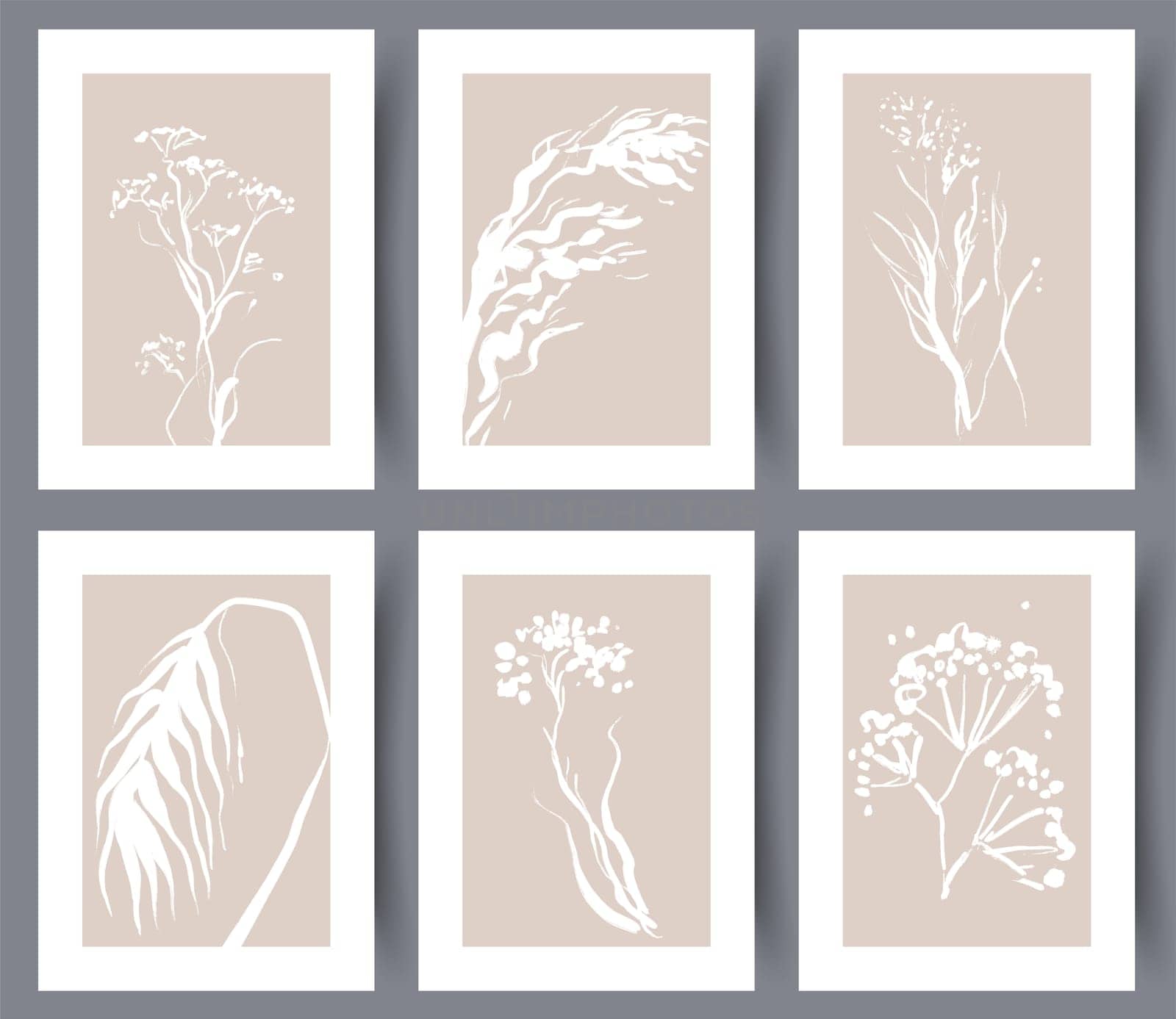 Abstract vector wall art background. Minimalistic abstract wall art background for print. Scandinavian vector style.