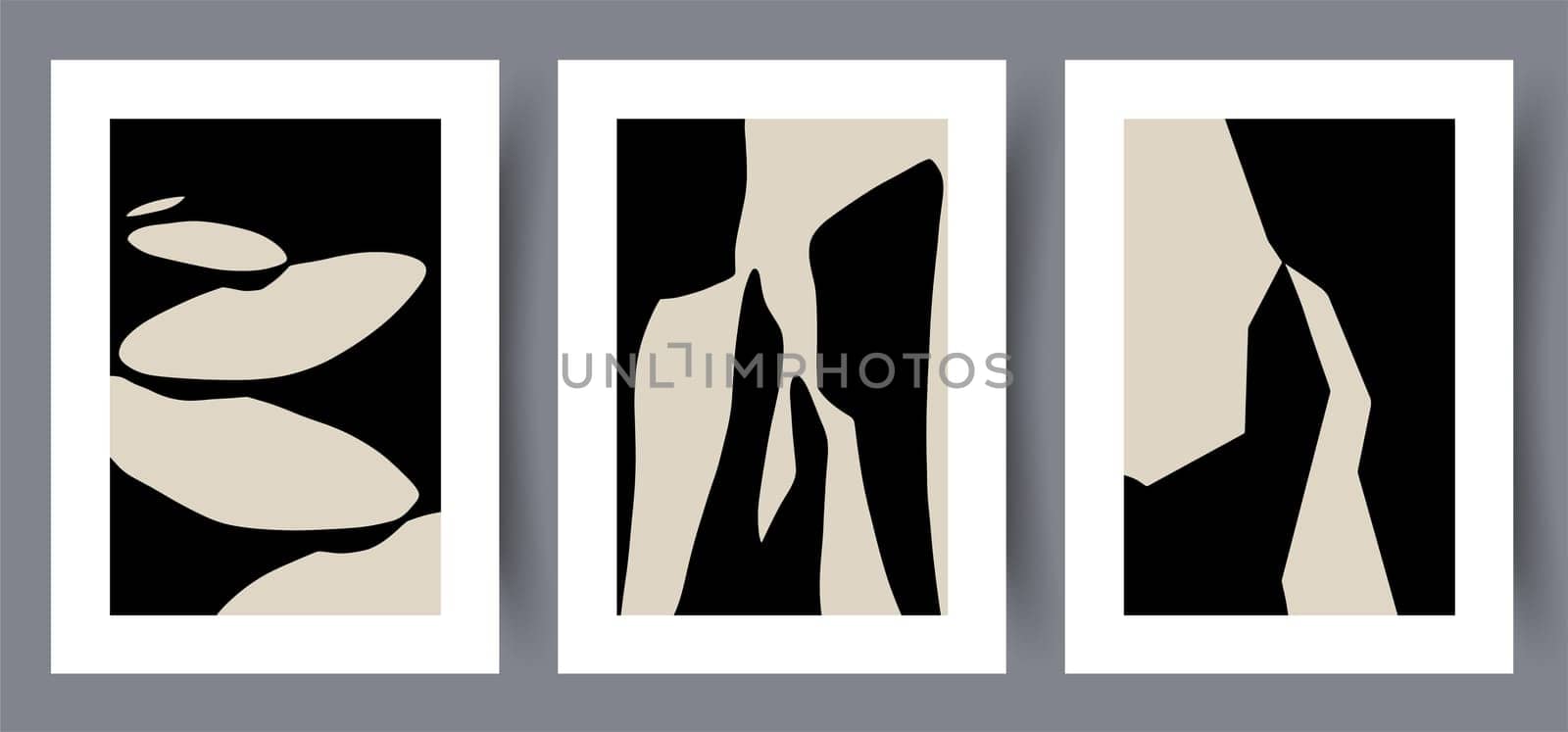 Scandinavian abstract vector print set. Minimalistic abstract wall art background for print. Scandinavian vector style.
