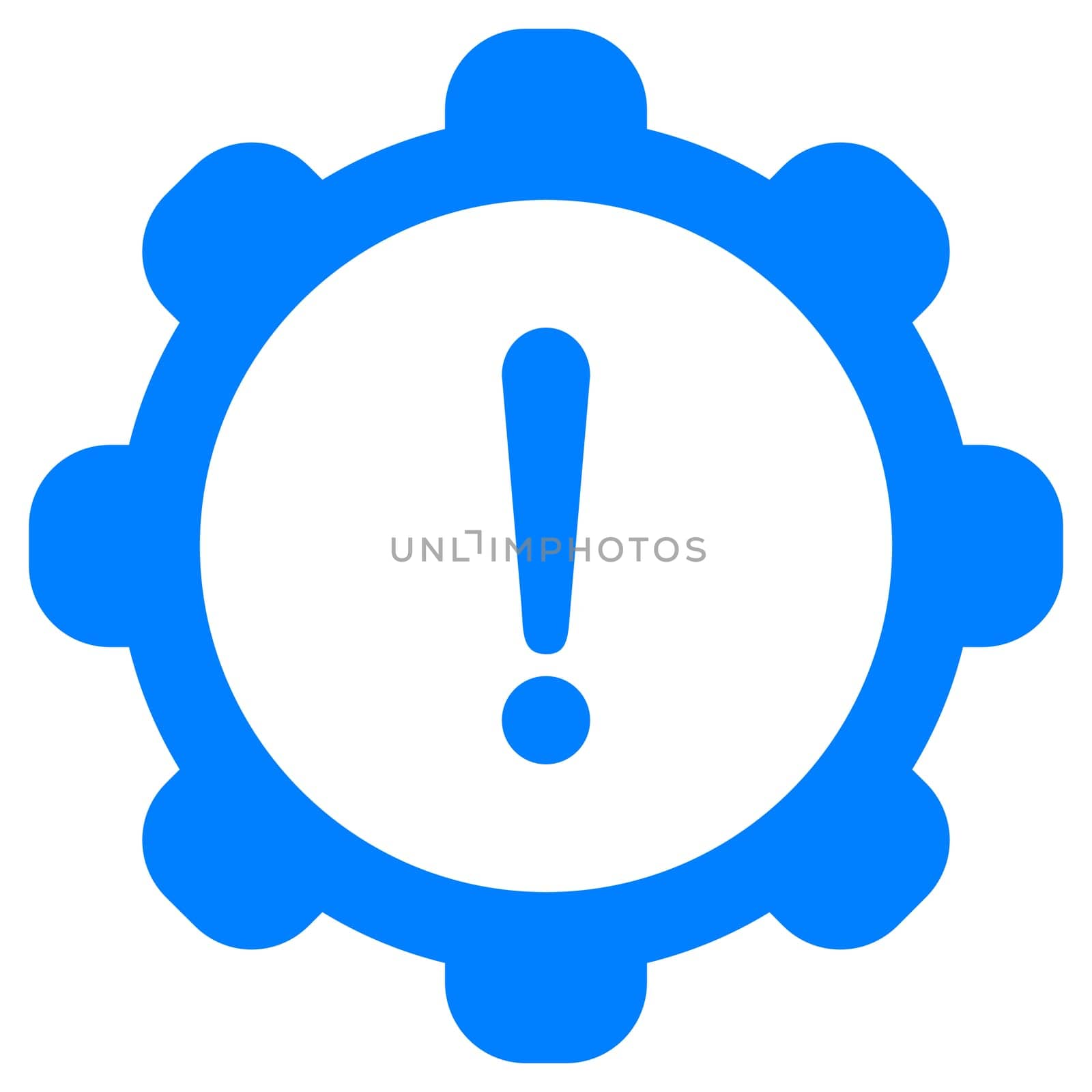 Exclamation mark and wheel