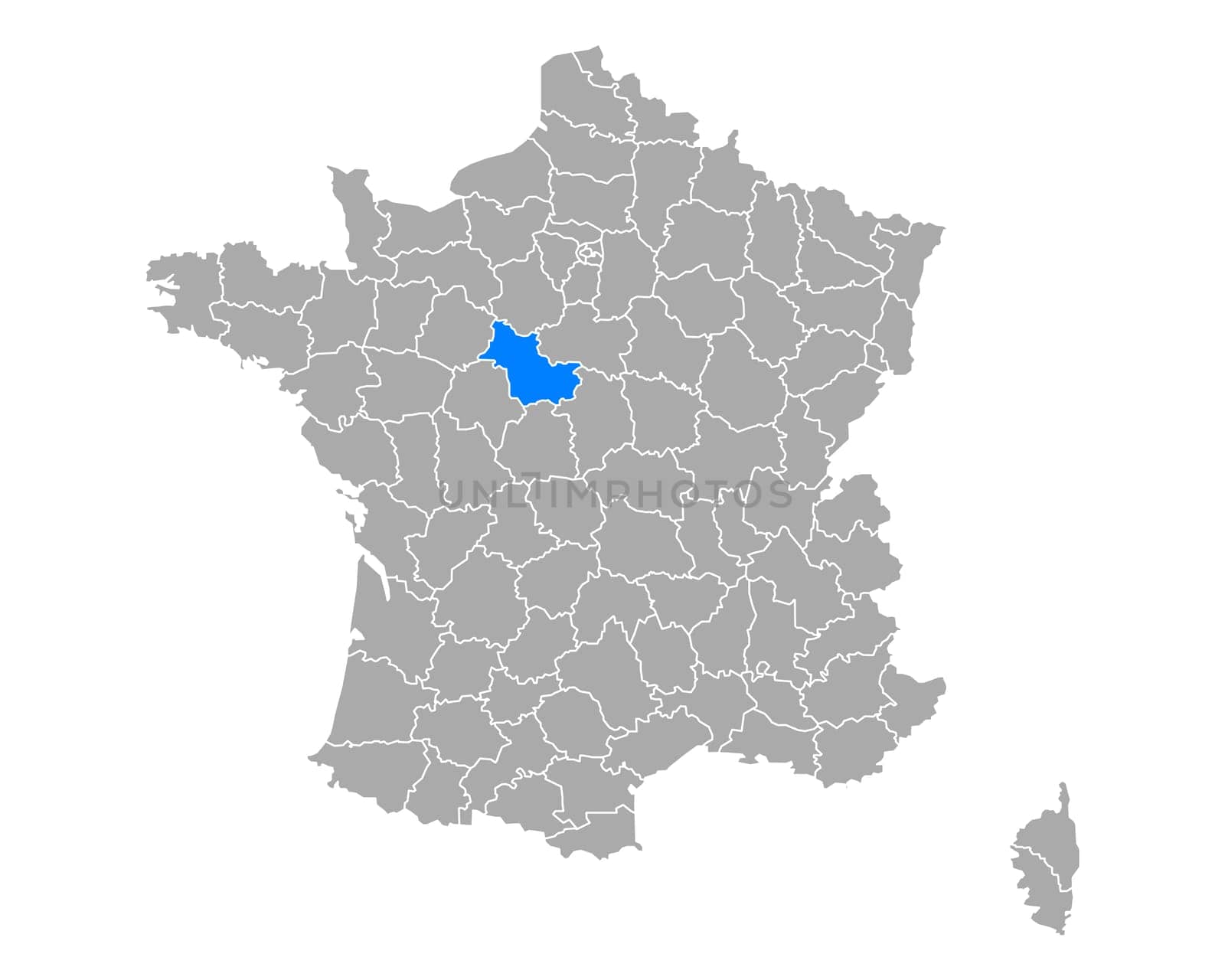 Map of Loir-et-Cher in France