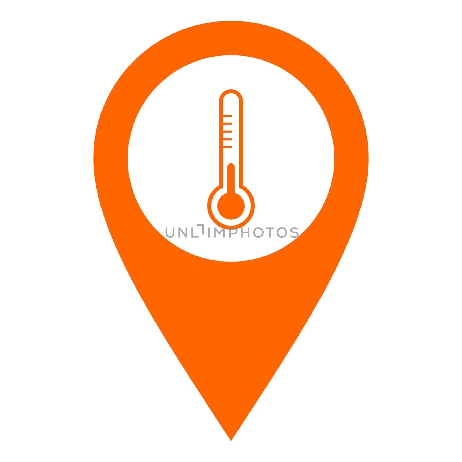 Thermometer and location pin