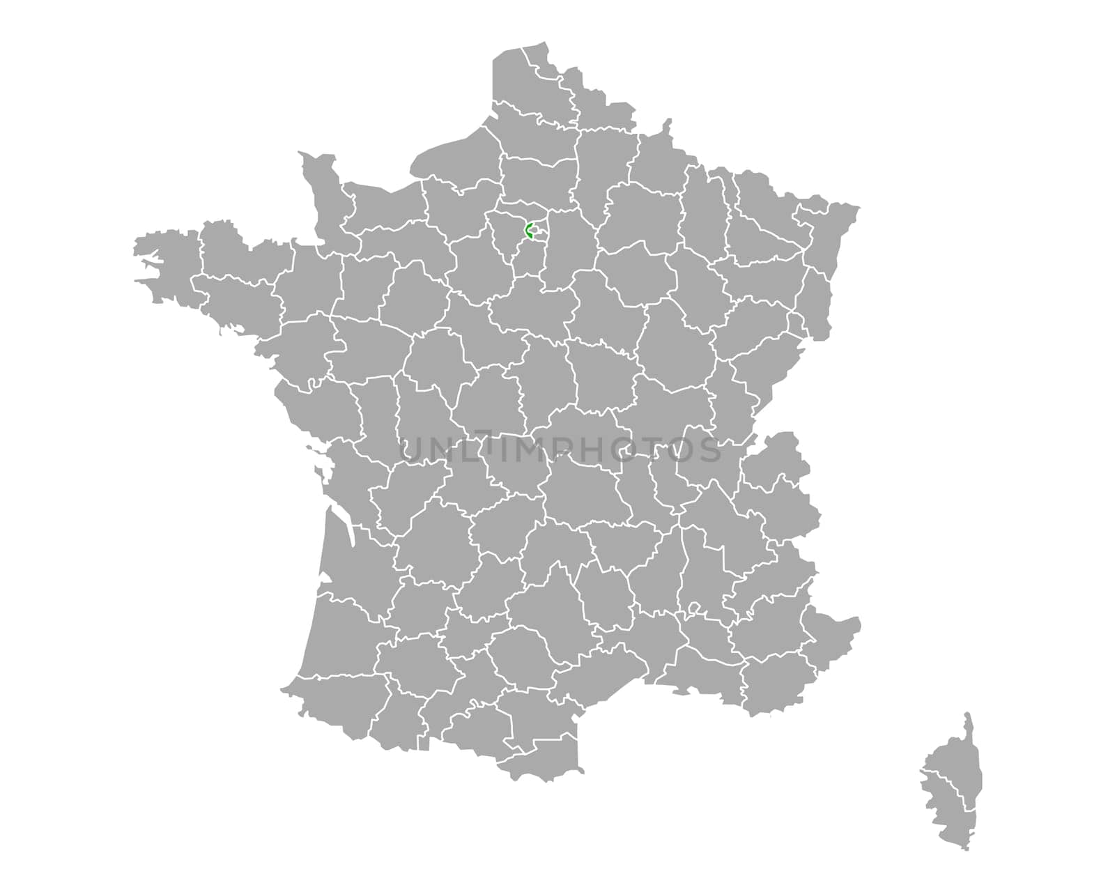 Map of Hauts-de-Seine in France