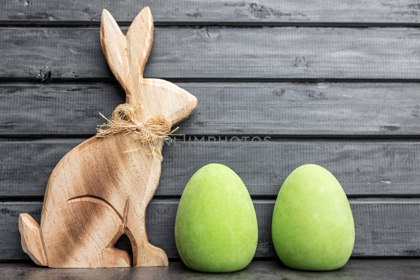 Traditional seasonal Easter holiday bunny and eggs