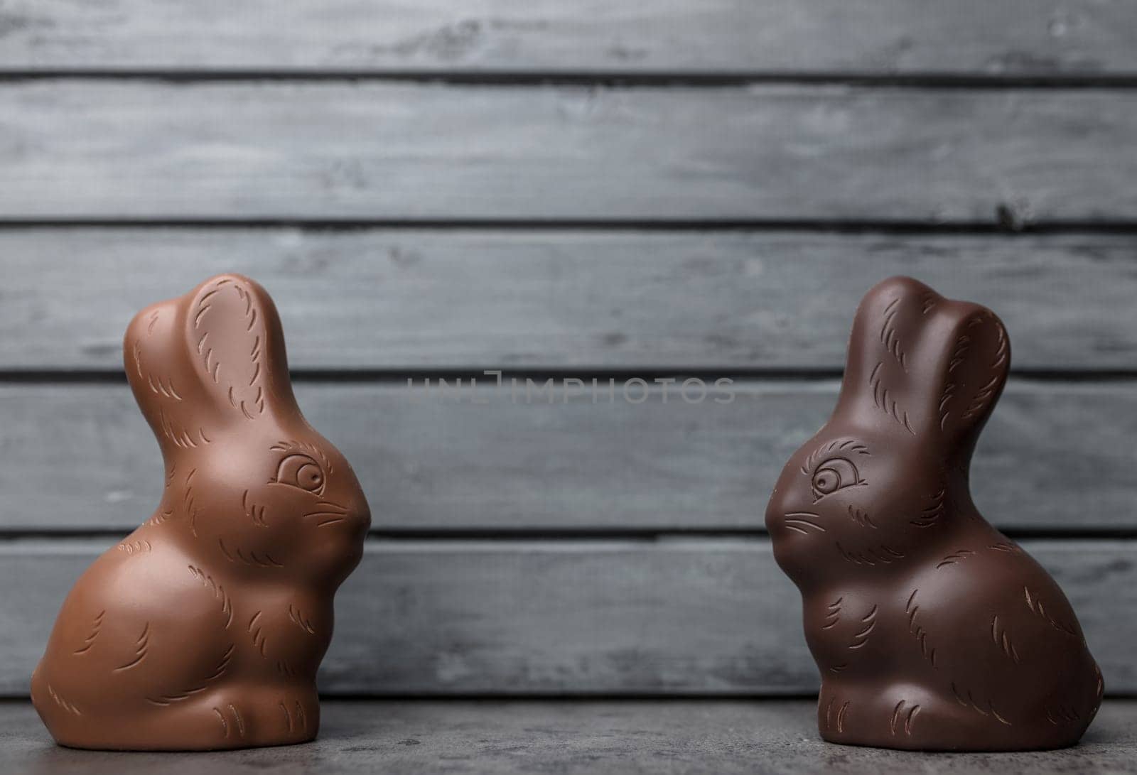 Delicious Easter holiday chocolate bunny, eggs and sweets