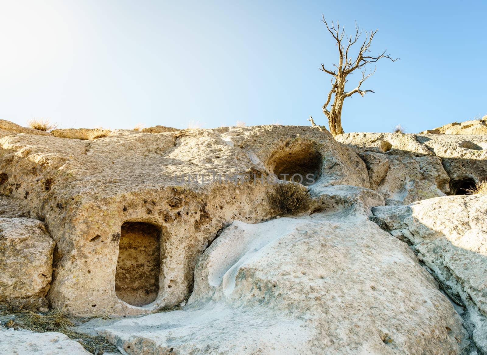 Ancient indian dwelling at Tsankawi - a part of Bandelier National Monument in New Mexico