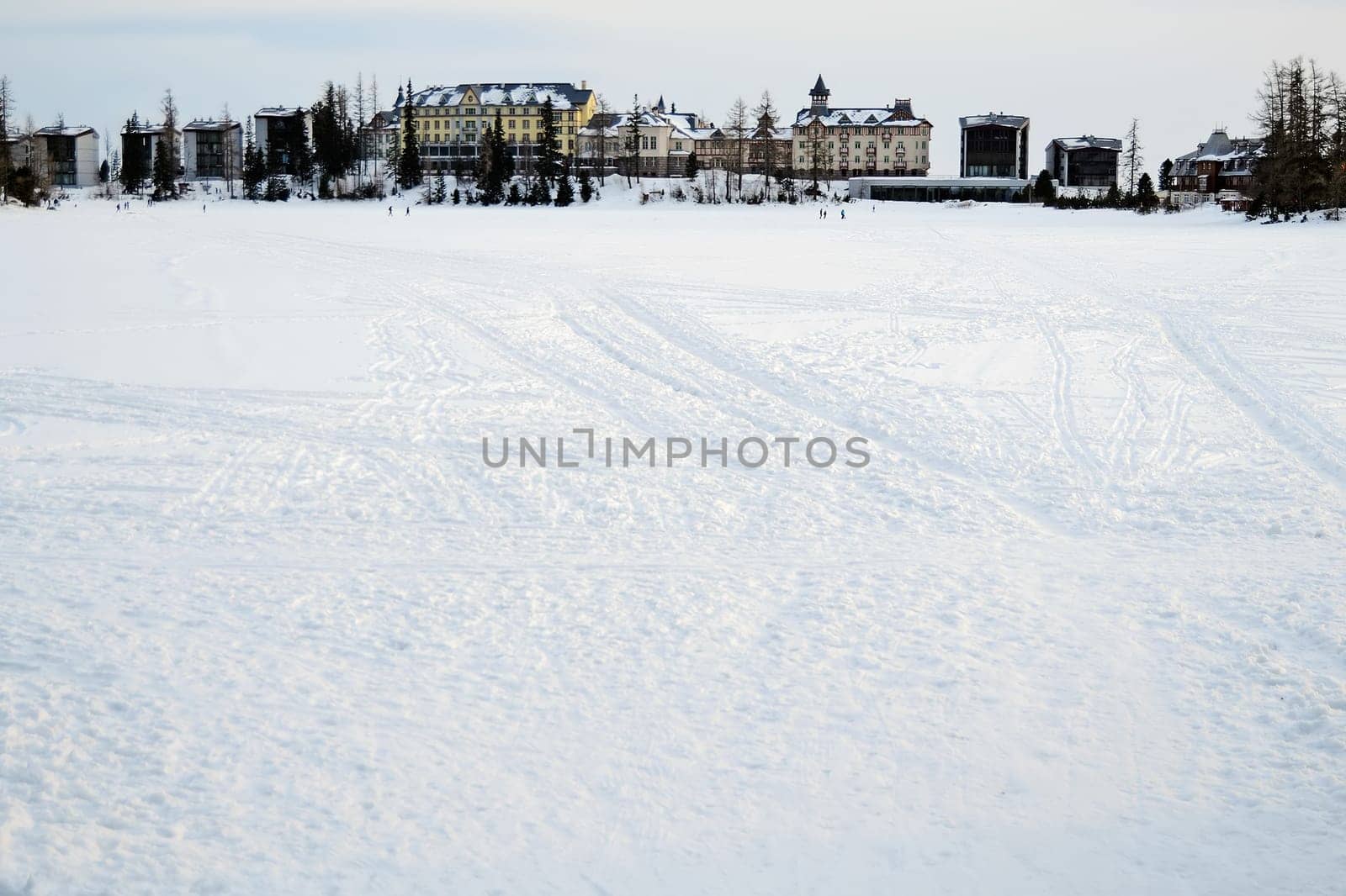 Frozen lake in High Tatra Mountains, Slovakia