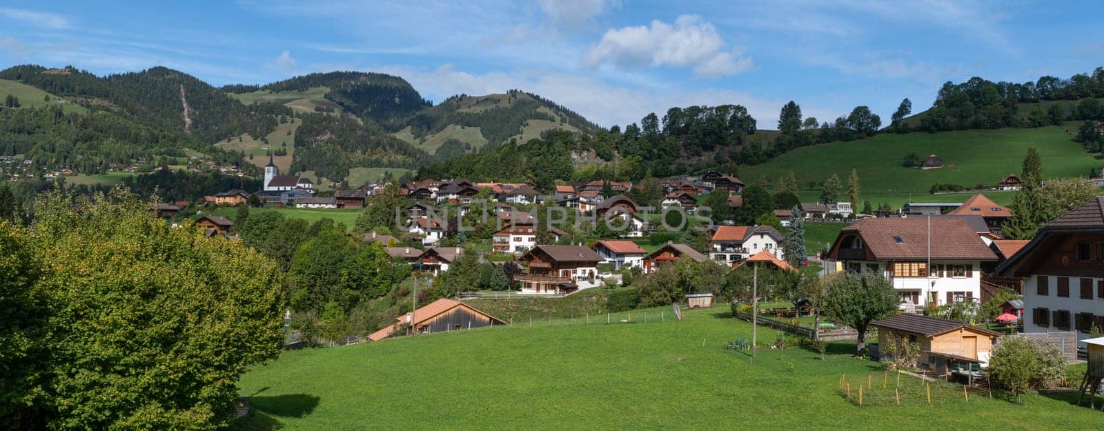 Charmey village is near Gruyères village in the Fribourg zone, Switzerland