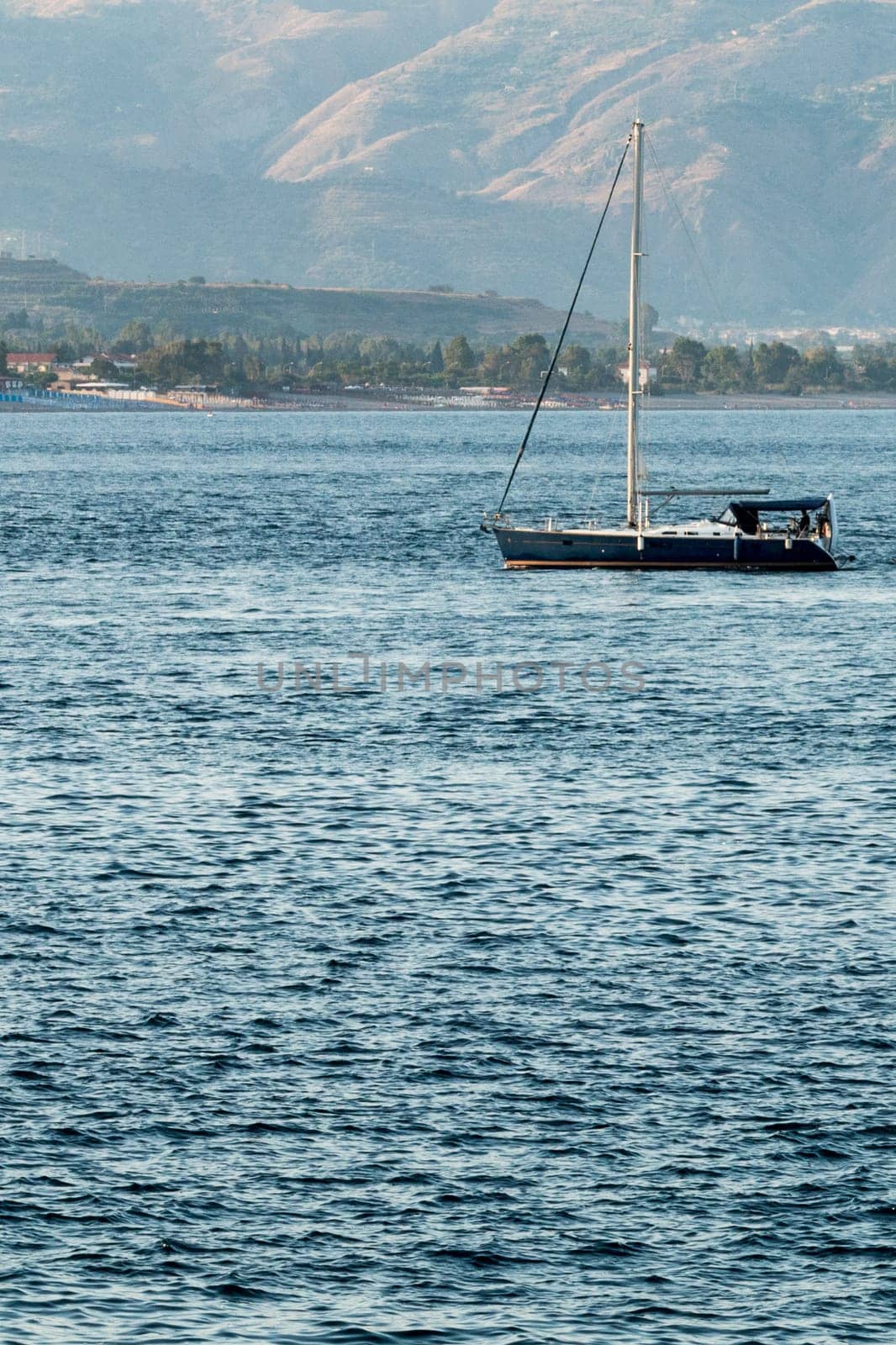 Sailboat in Ionian sea Sicily