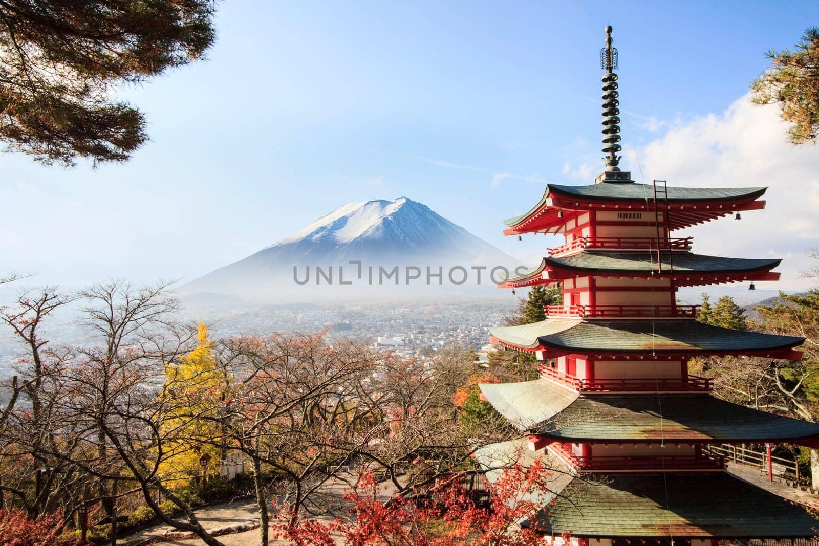 Mt. Fuji with fall colors in japan for adv or others purpose use