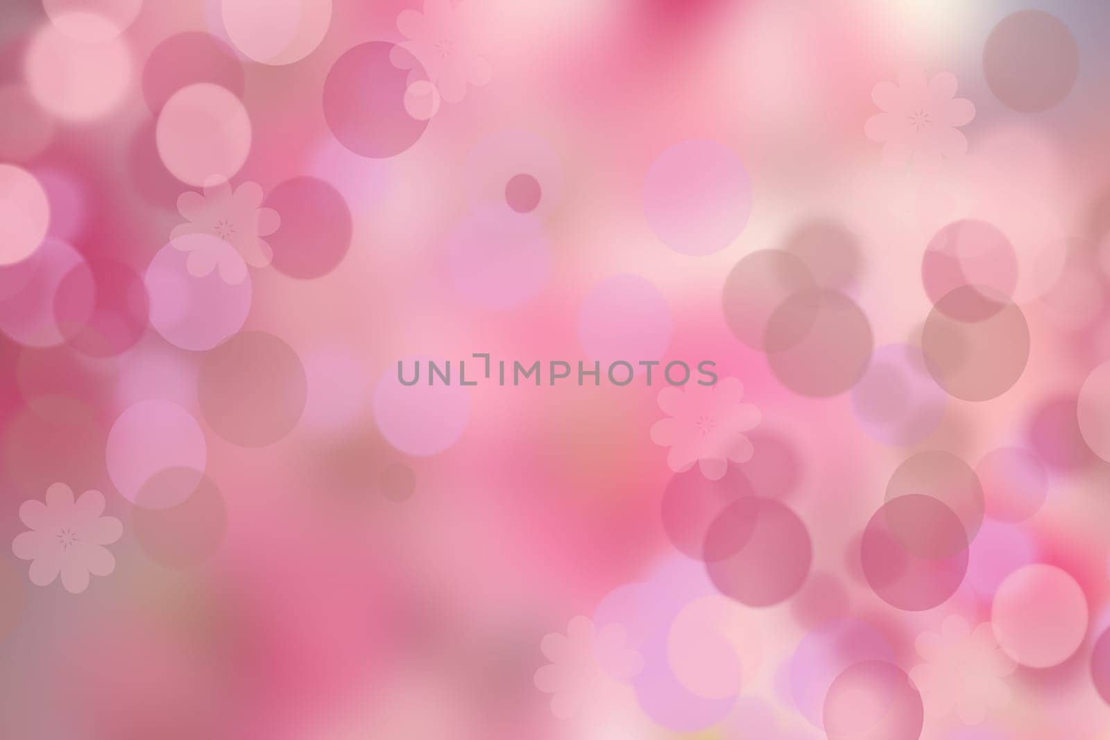 Abstract blurred vivid spring summer light delicate pastel pink bokeh background texture with bright soft color cherry blossoms and flowers. Card concept. Beautiful backdrop illustration. Mothers day.