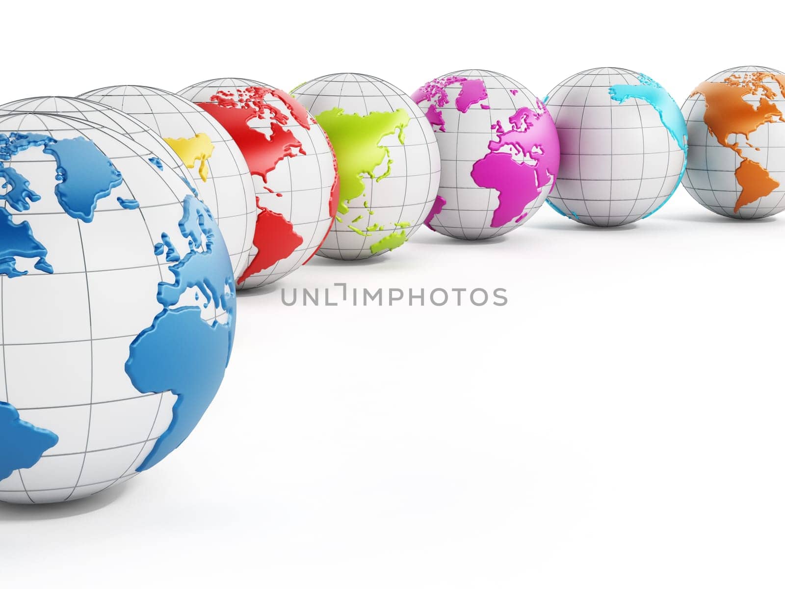 Earth stack isolated white background