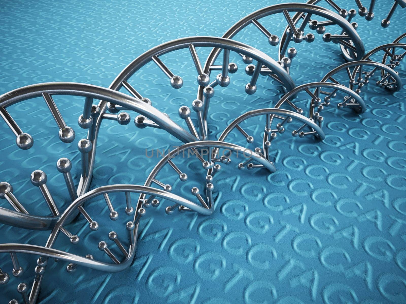 DNA strands background with blue color tones.