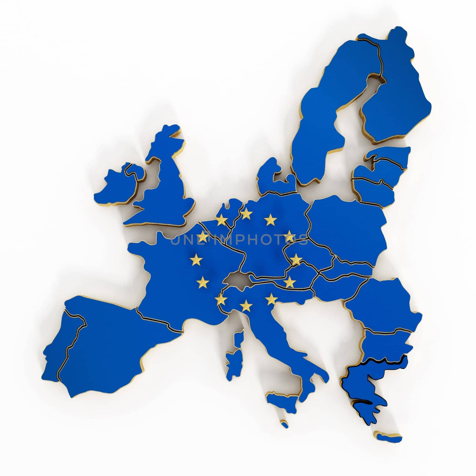 Europe map isolated on white background
