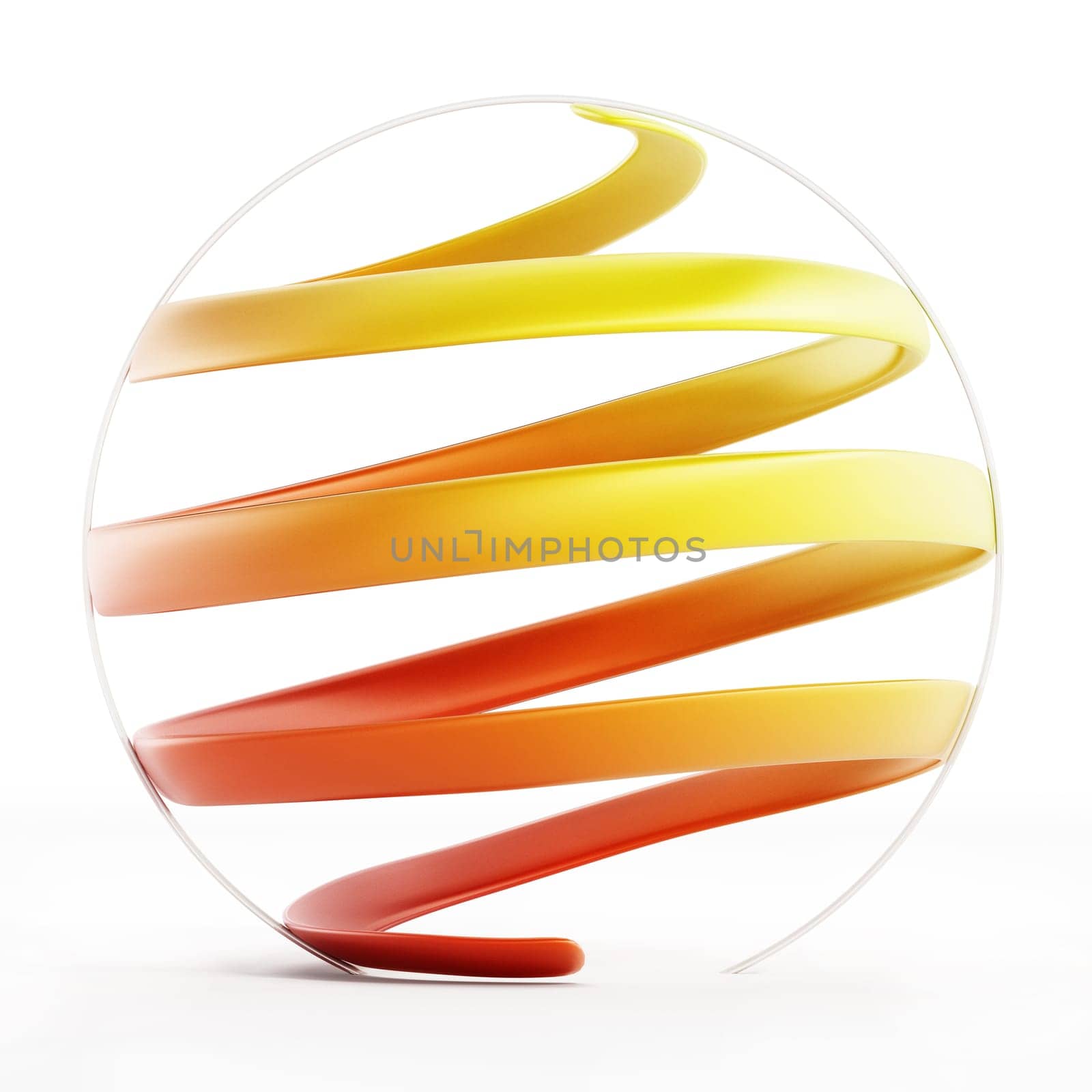 Abstract helix shape inside a circle isolated on white background