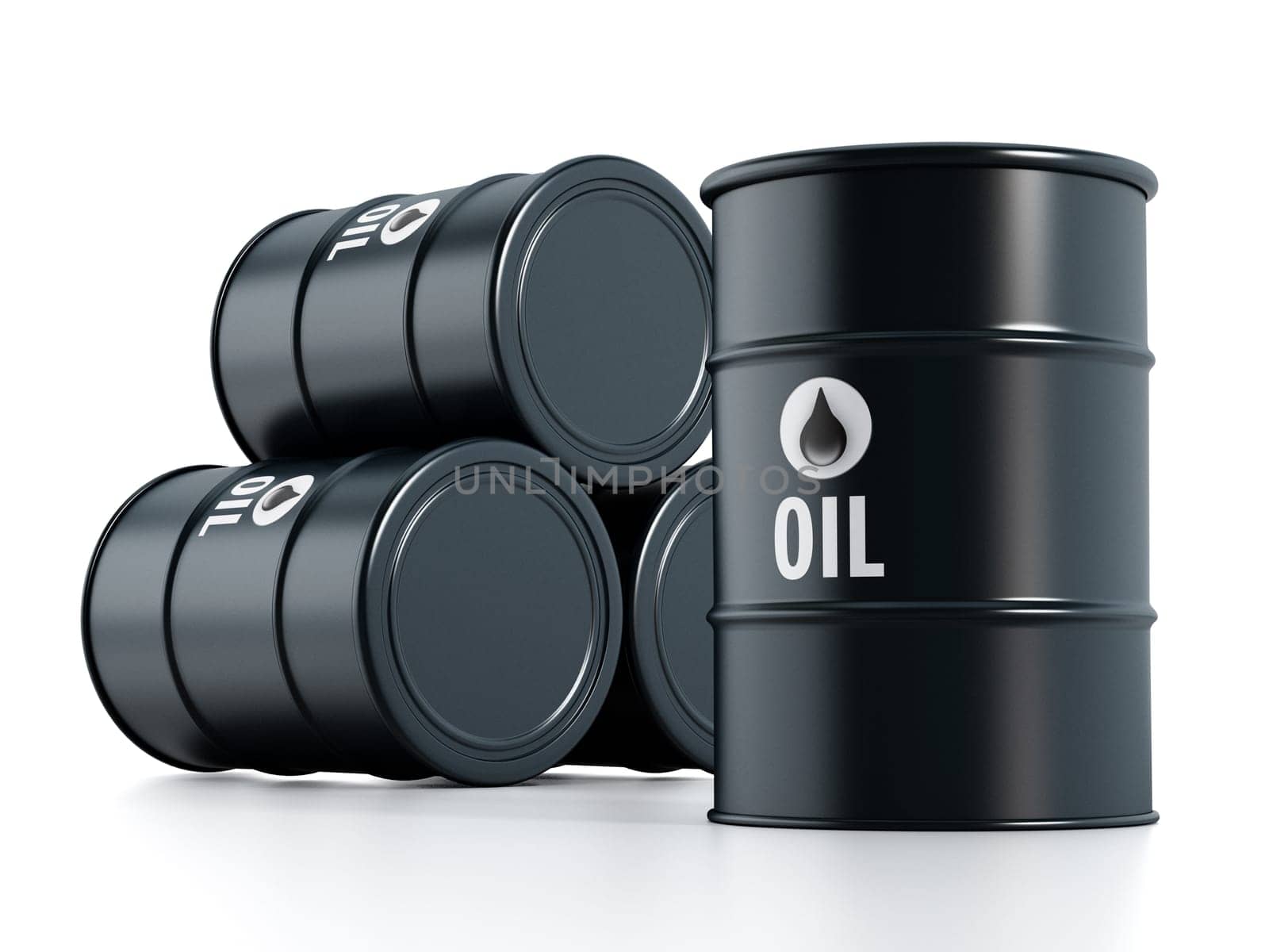 Oil barrels isolated on white background