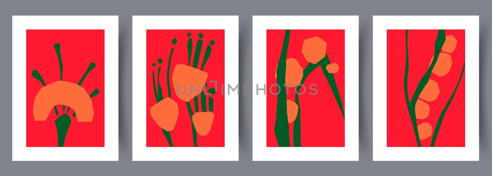 Printable wall art vector poster set vector. Vector illustrationPrintable wall art vector poster set. Hand drawn minimalism design for scandinavian interior.