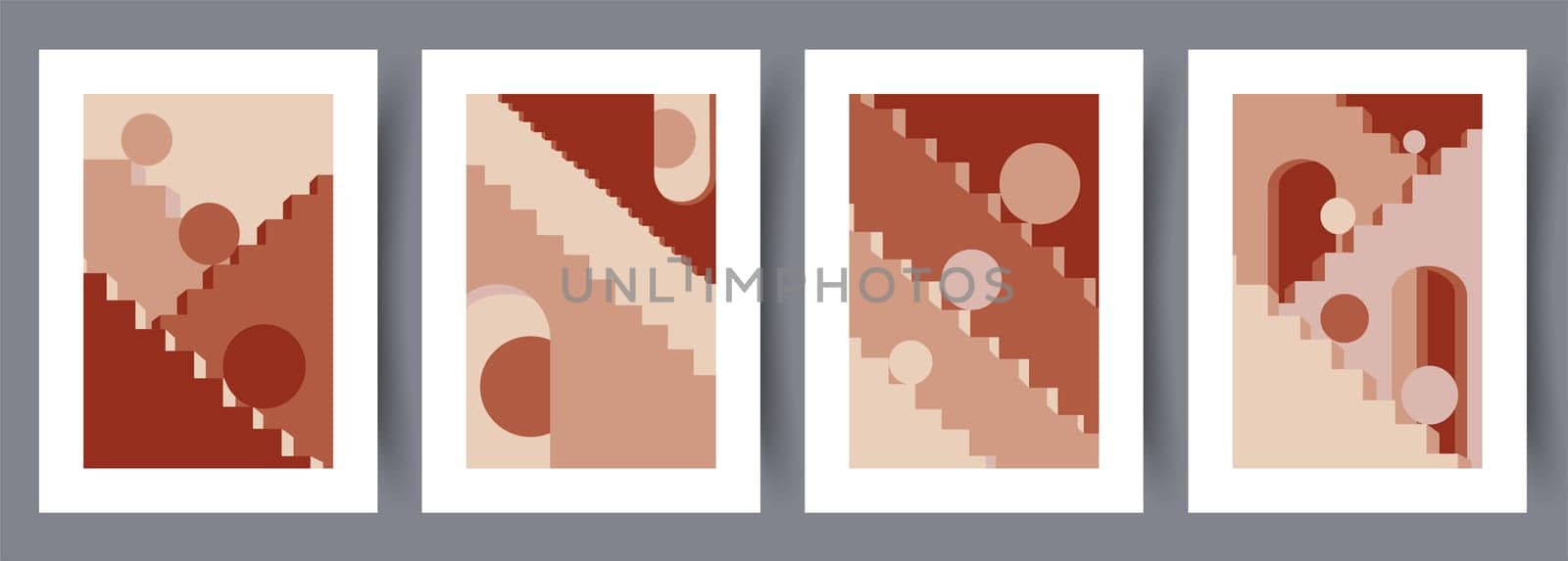 Printable wall art vector poster set vector. Vector illustrationPrintable wall art vector poster set. Hand drawn minimalism design for scandinavian interior.