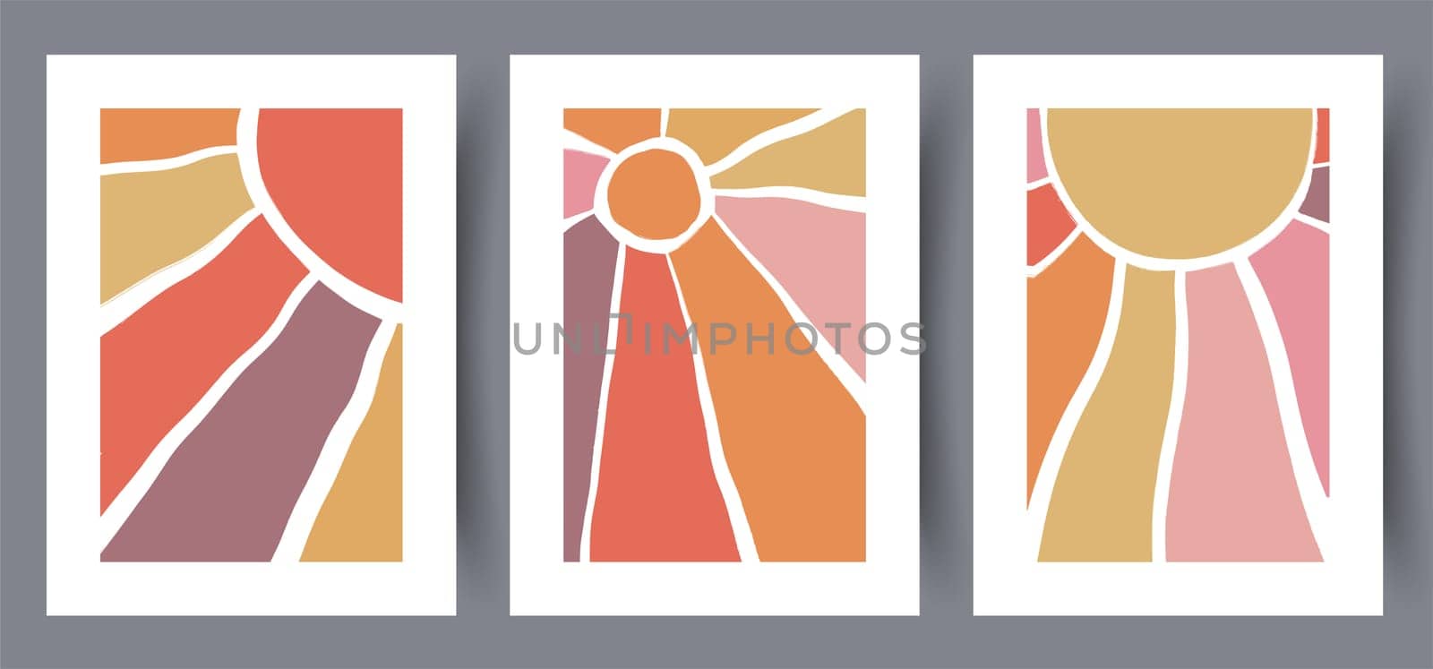 Scandinavian abstract vector print set. Minimalistic abstract wall art background for print. Scandinavian vector style.