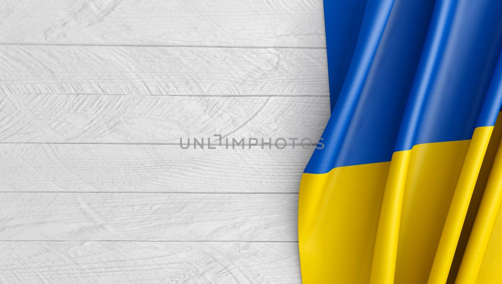 Mockup of boards and the Ukraine flag. 3d render.