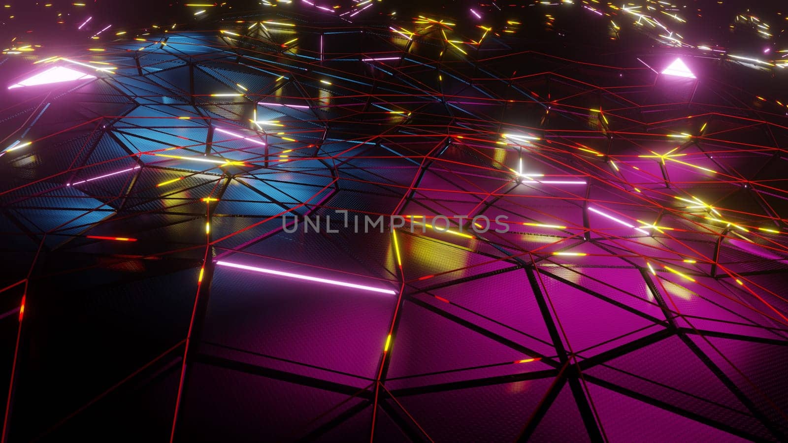 3D illustration Background for advertising and wallpaper in retro and sci fi cyberpunk scene. 3D rendering in decorative concept.