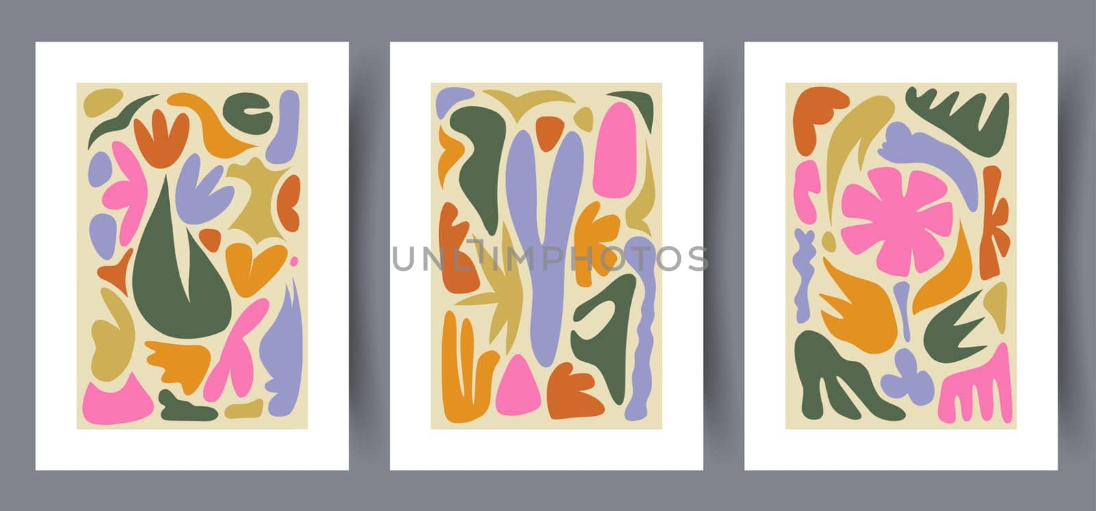 Printable wall art vector poster set vector. Vector illustrationPrintable wall art vector poster set. Hand drawn minimalism design for scandinavian interior.