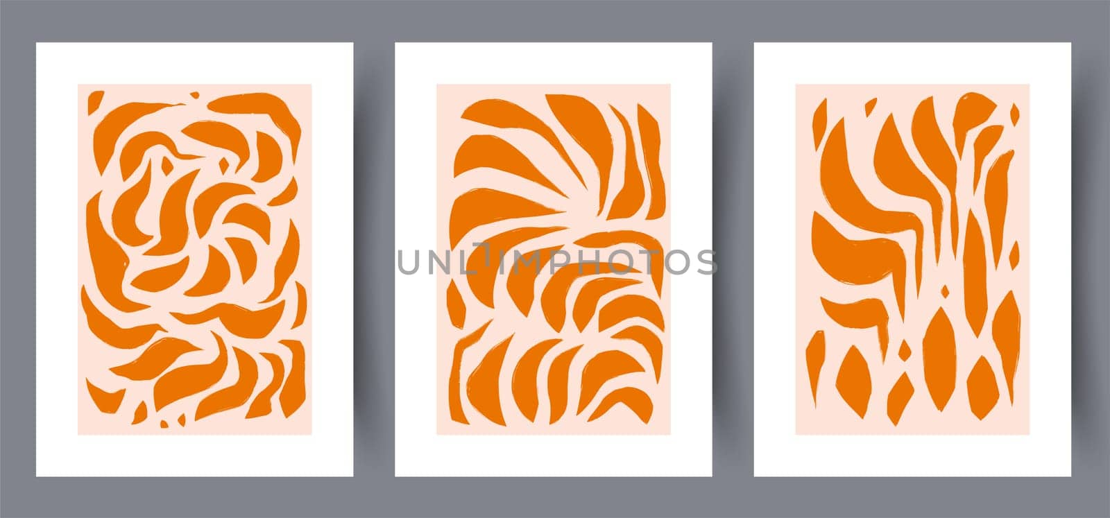 Printable wall art vector poster set vector. Vector illustrationPrintable wall art vector poster set. Hand drawn minimalism design for scandinavian interior.