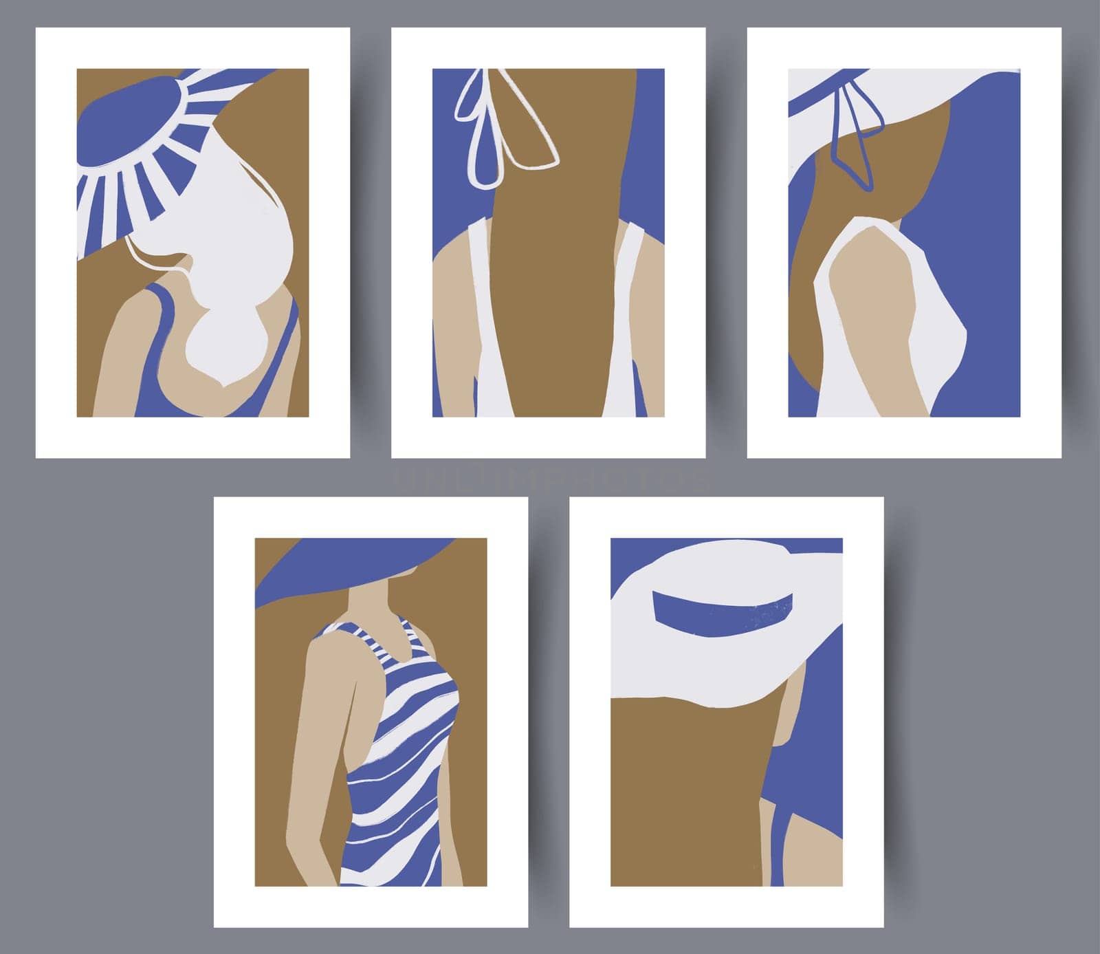 Printable wall art vector poster set. Scandinavian abstract vector print set for modern interior. Printable poster design.