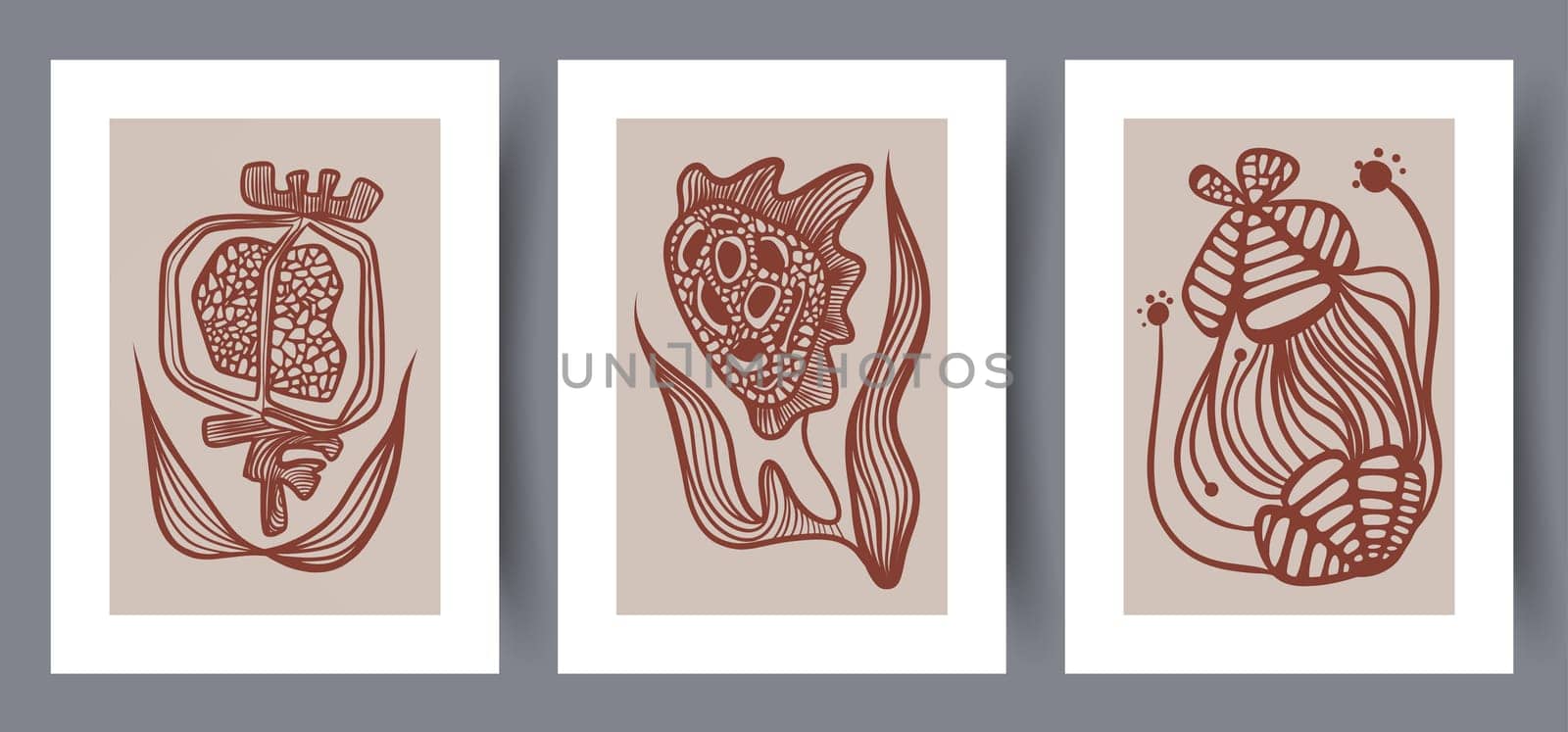 Printable wall art vector poster set. Scandinavian abstract vector print set for modern interior. Printable poster design.