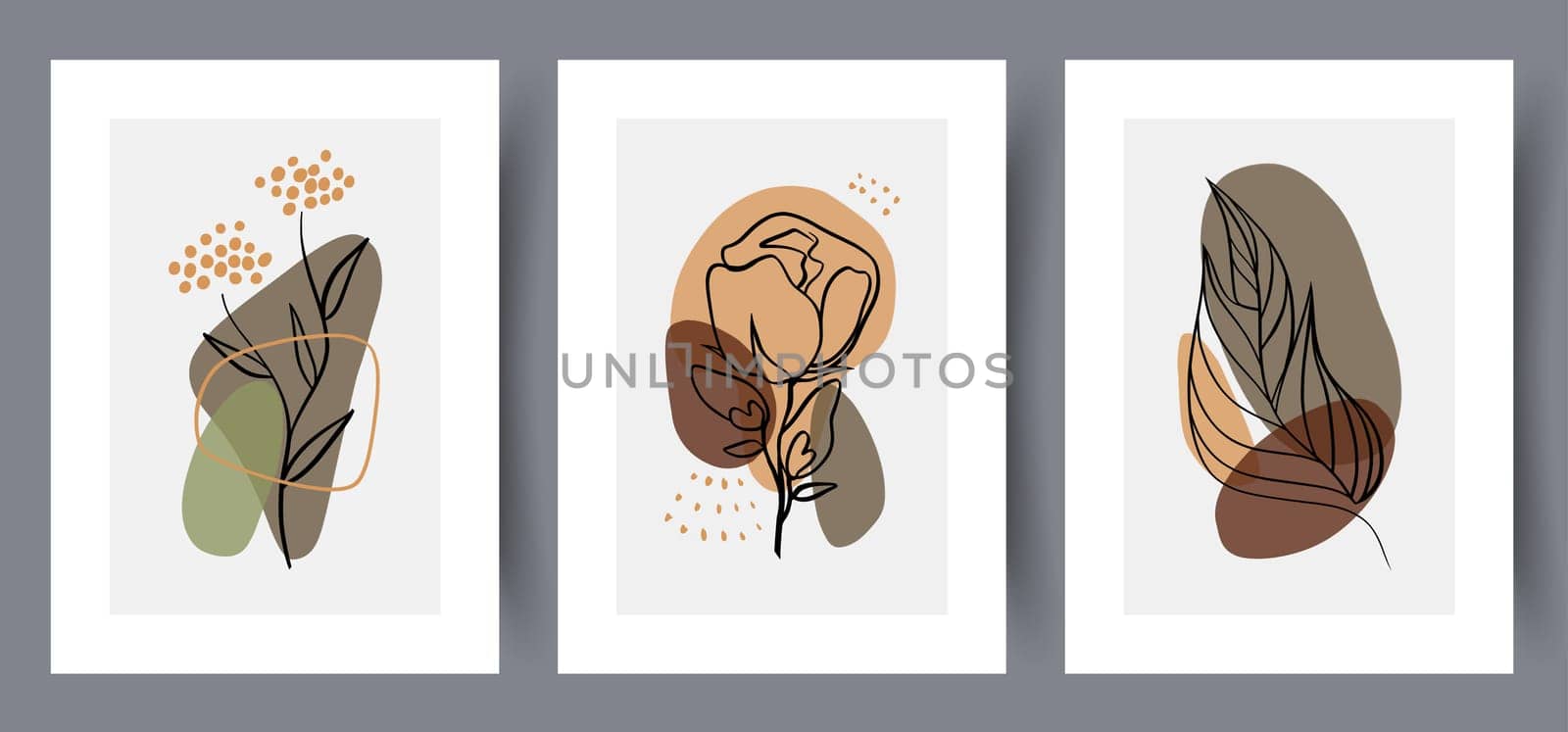 Printable wall art vector poster set. Scandinavian abstract vector print set for modern interior. Printable poster design.