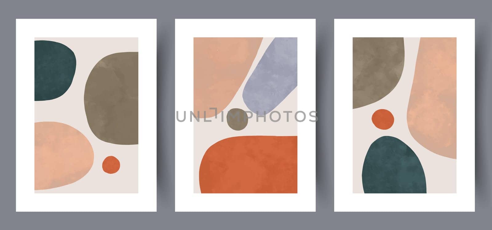 Printable wall art vector poster set. Scandinavian abstract vector print set for modern interior. Printable poster design.