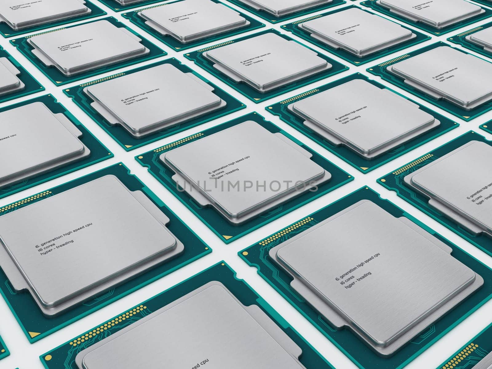 CPUs (central processing units) isolated on white background