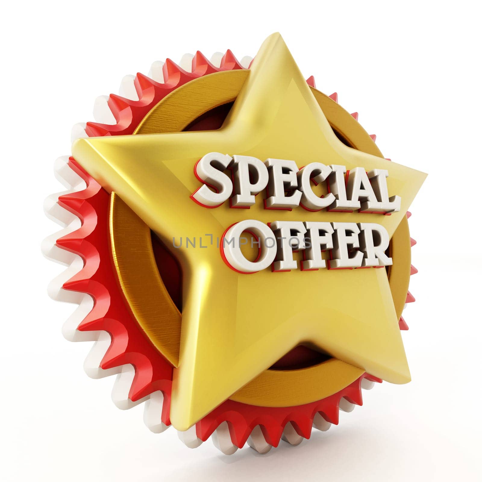 Special offer star isolated on white background.