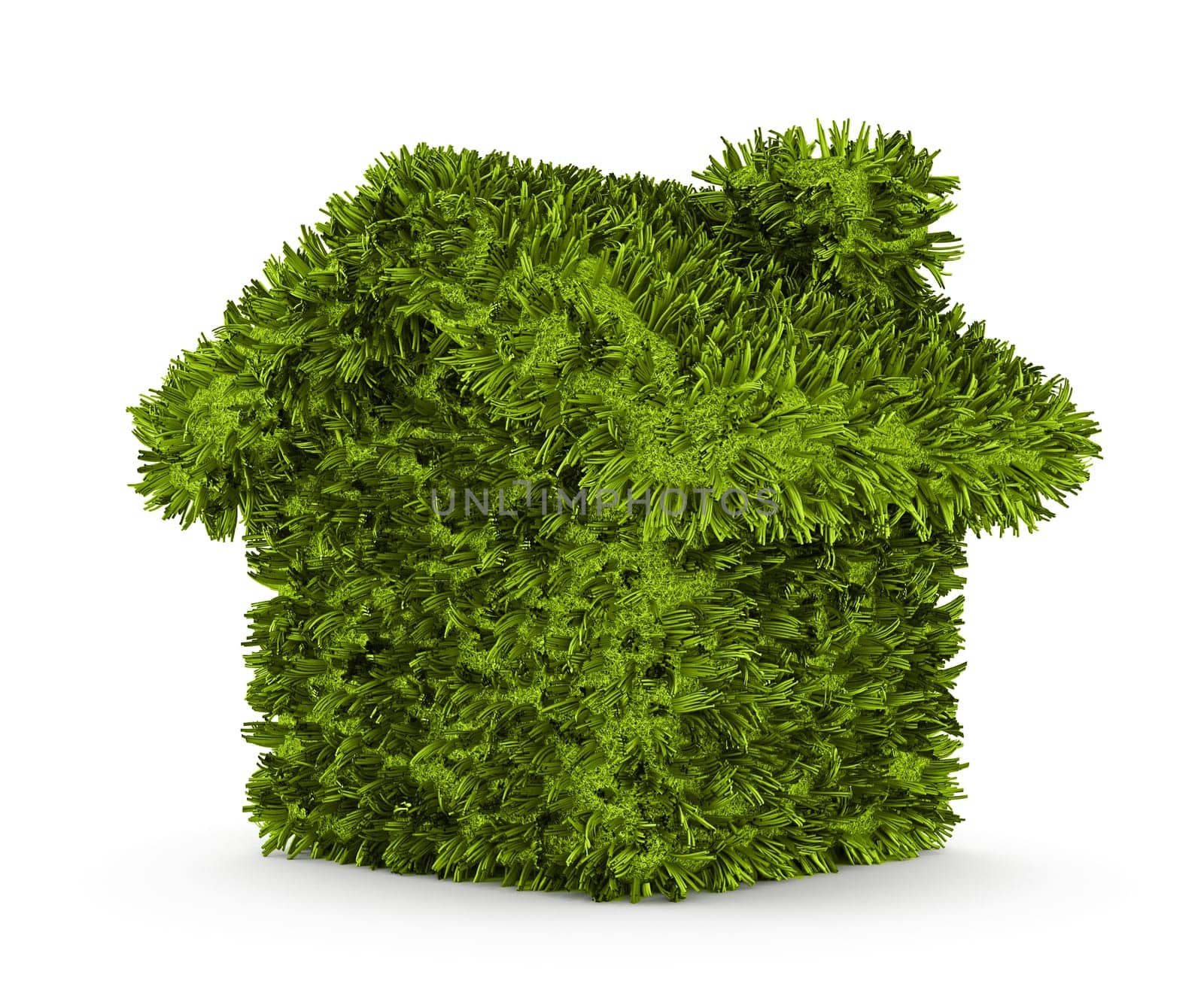 Grass house isolated on white background