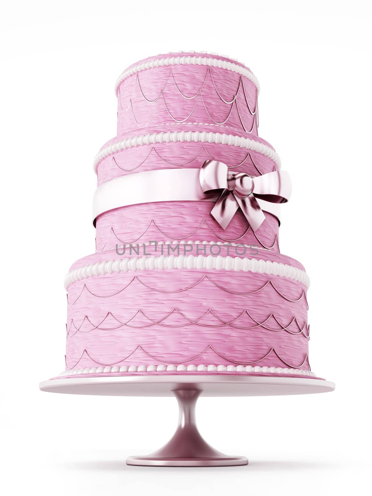 Wedding cake isolated on white background