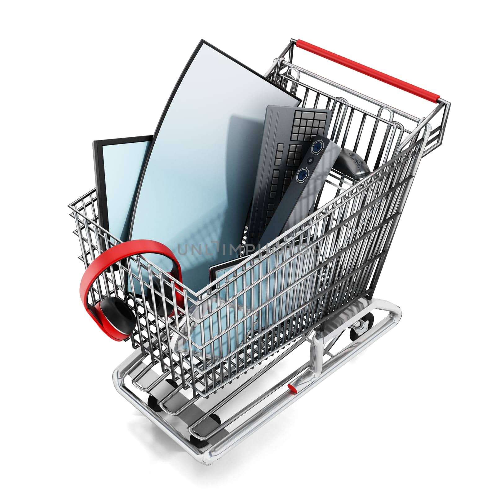 Electronic equipment inside the isolated shopping cart