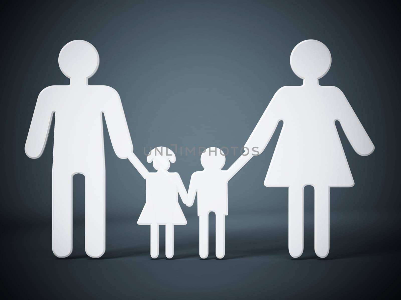 Family members holding hands on dark background