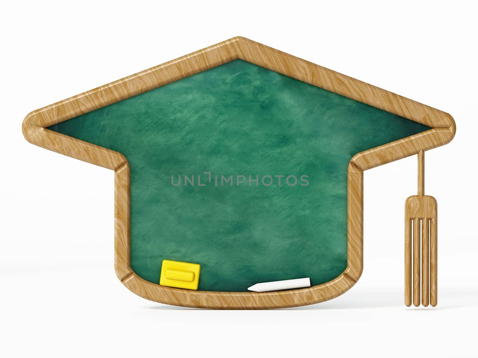 Mortarboard shaped graduation cap isolated on white background