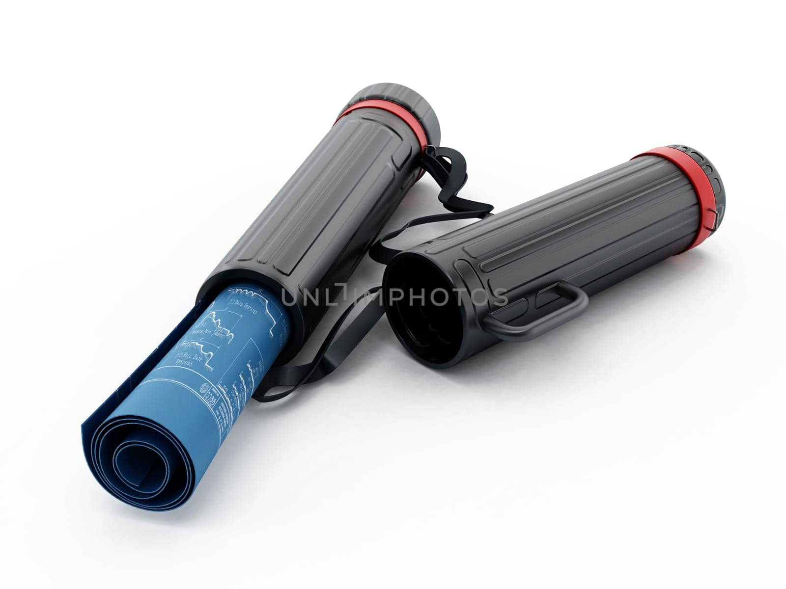 Plan tube isolated on white background.