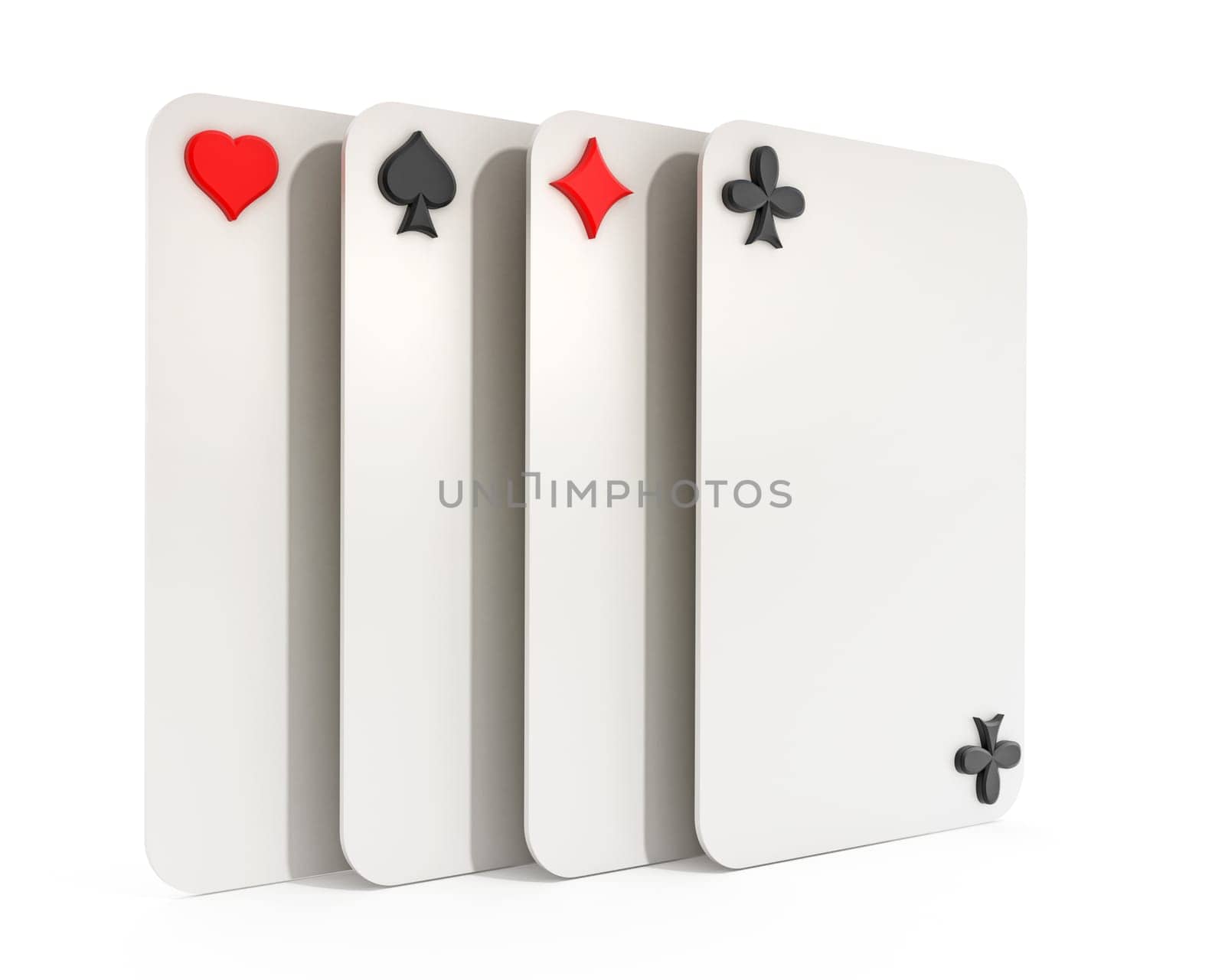 Playing cards set isolated on white background