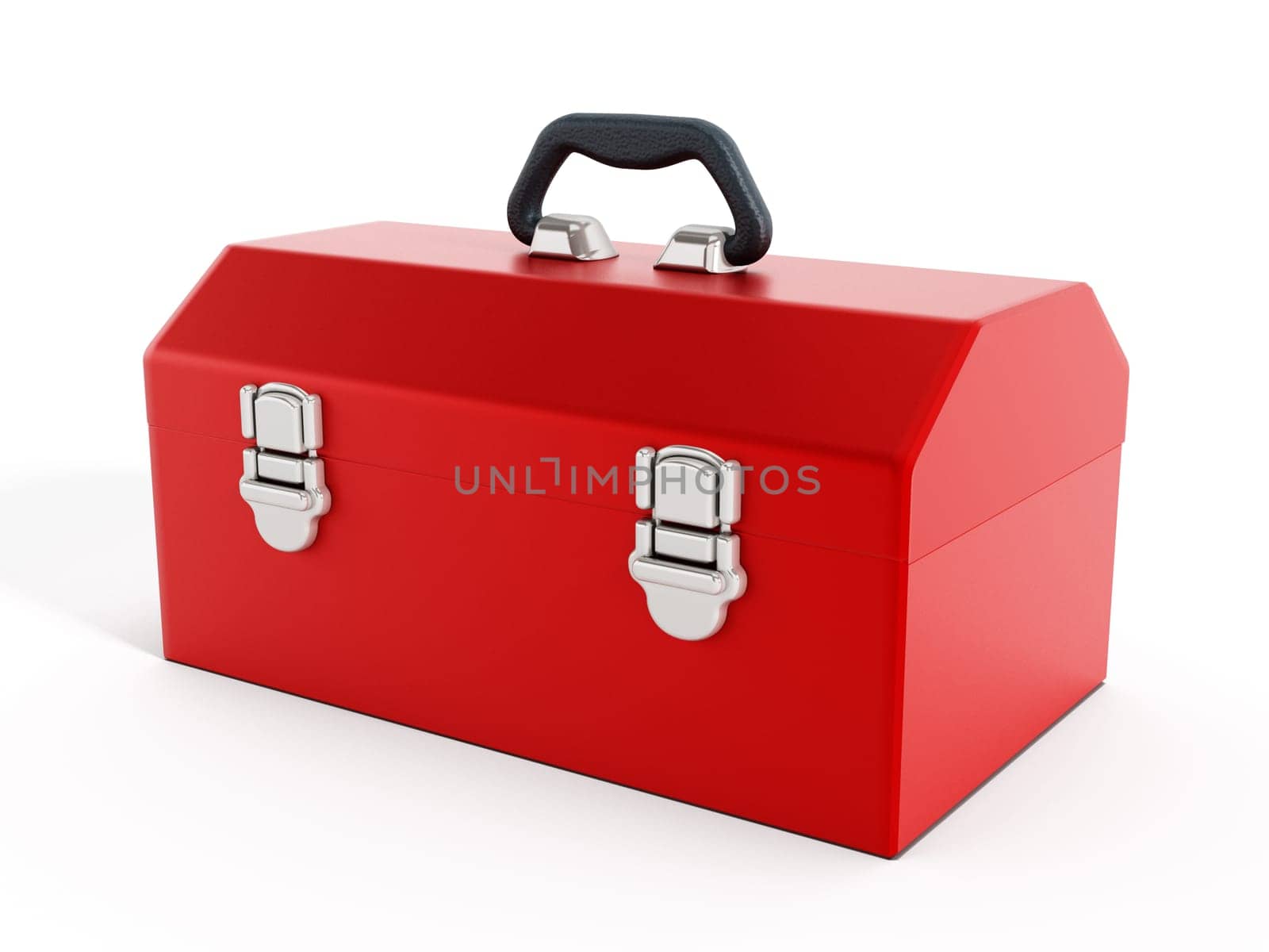 Red toolbox isolated on white background