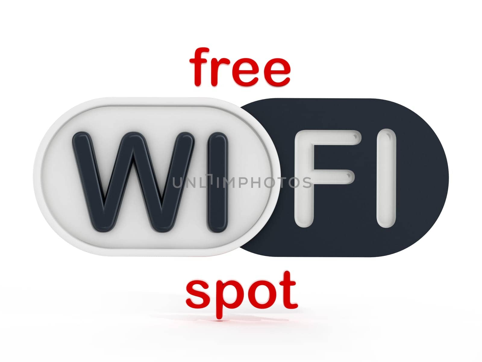 Free WiFi spot badge isolated on white background