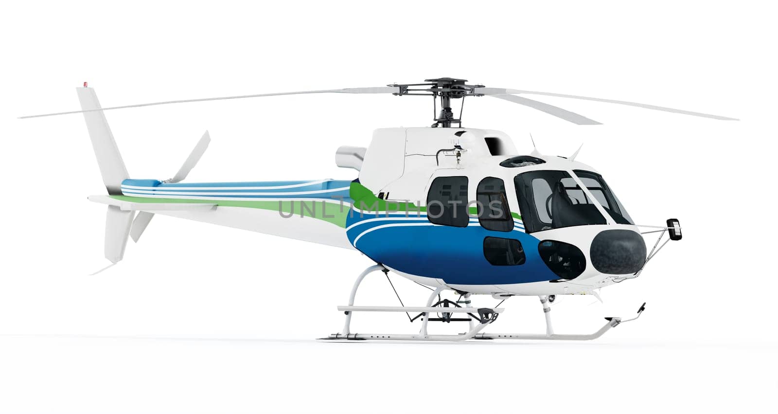Helicopter isolated on white background.