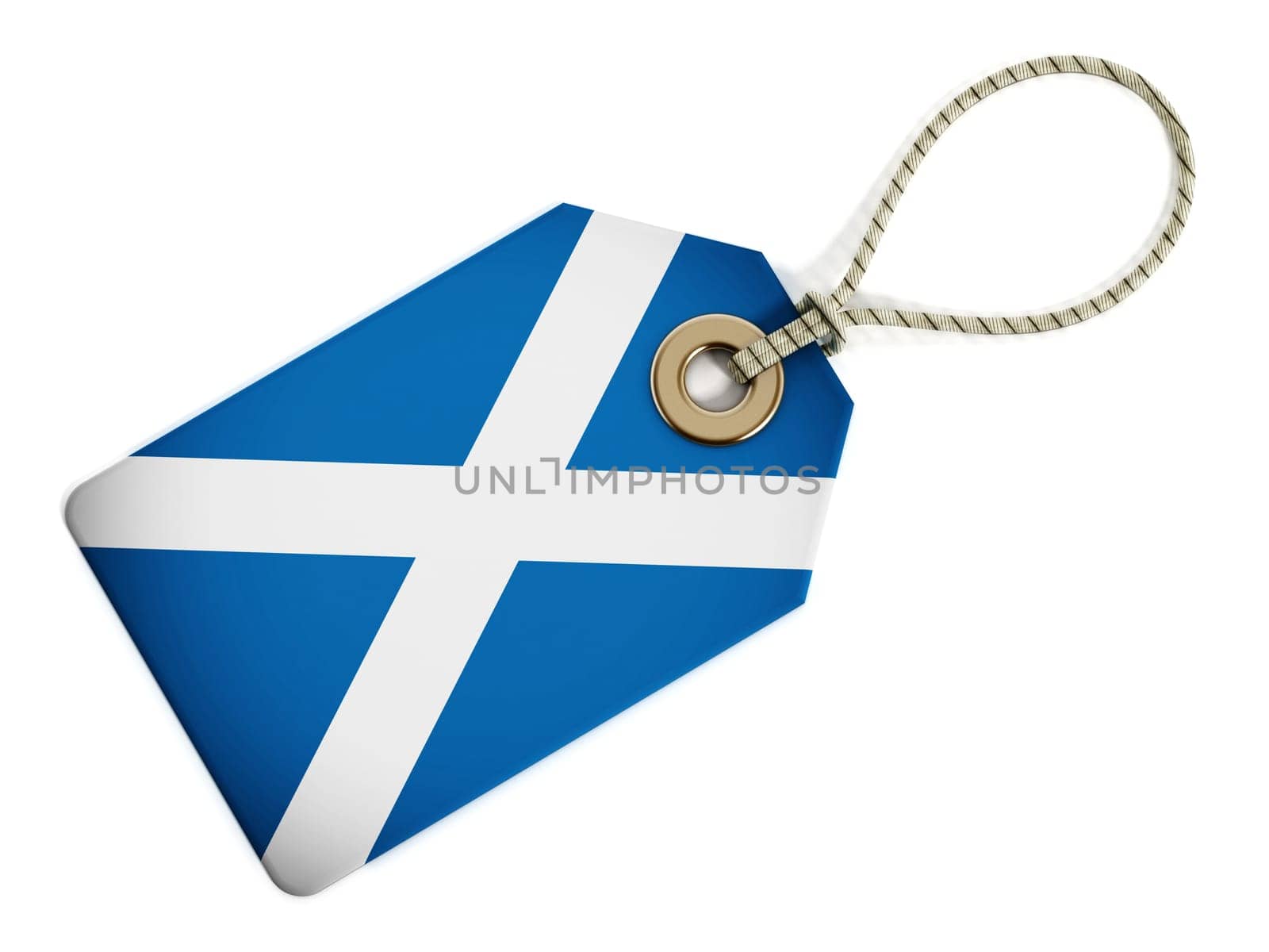 Scottish flag on isolated tag.