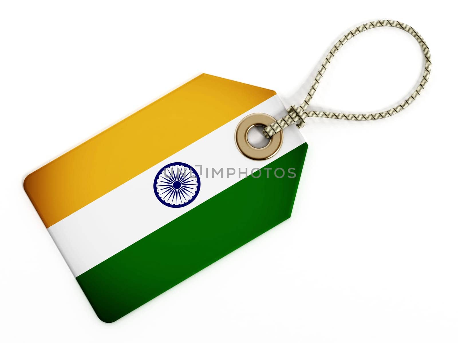 India flag on isolated tag.