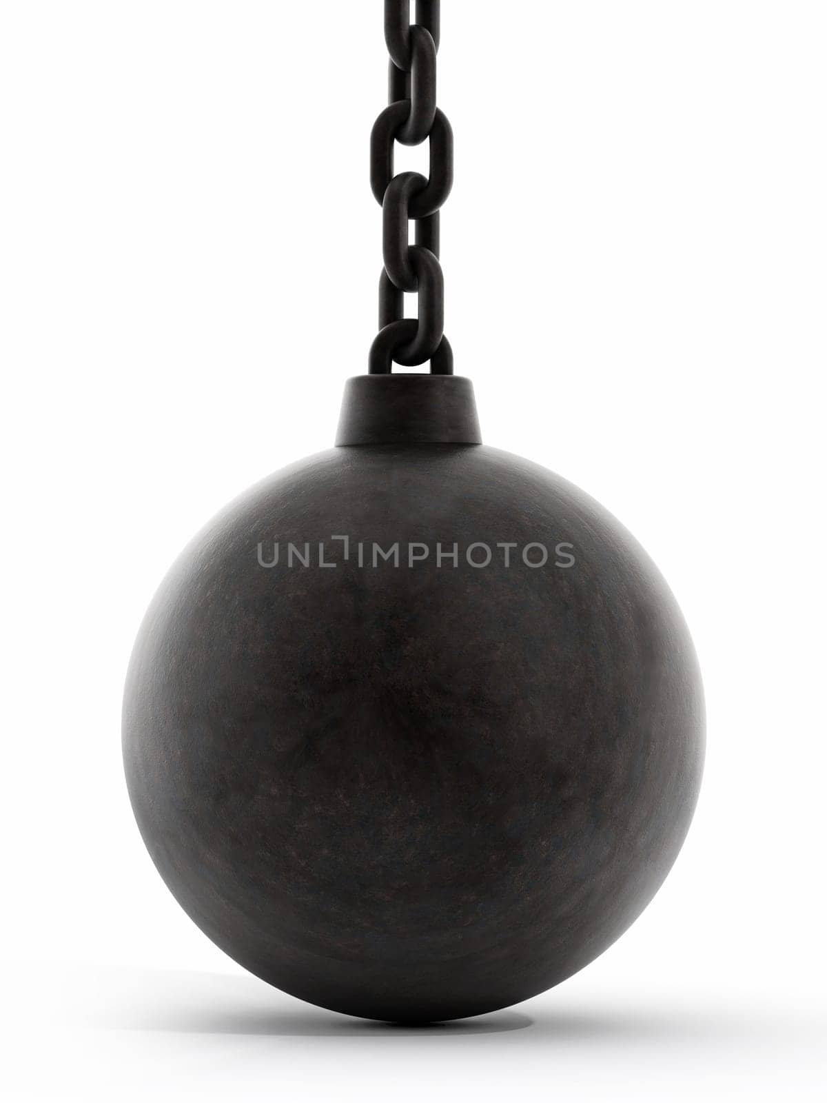 Black wrecking ball isolated on white background