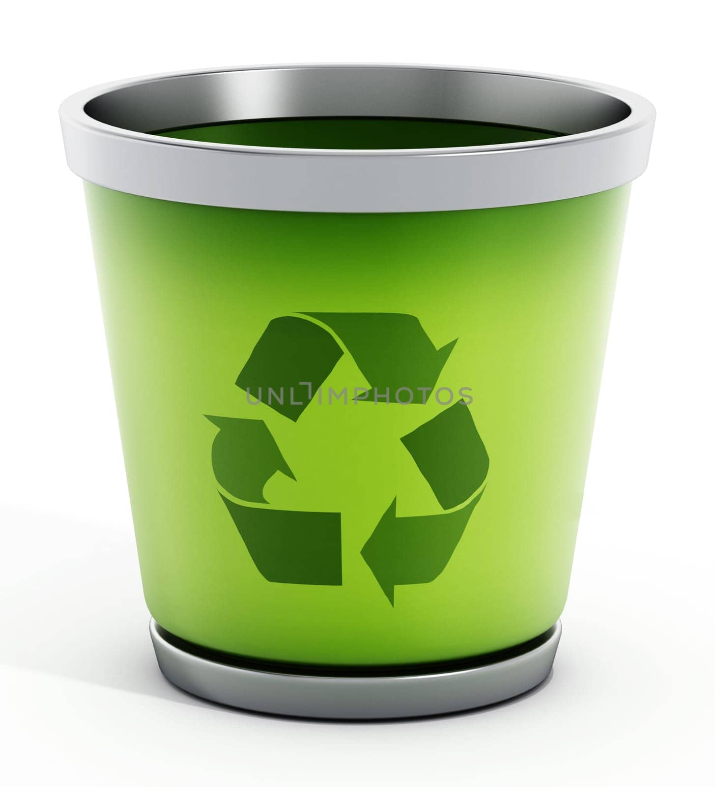 Recycle bin isolated on white background.