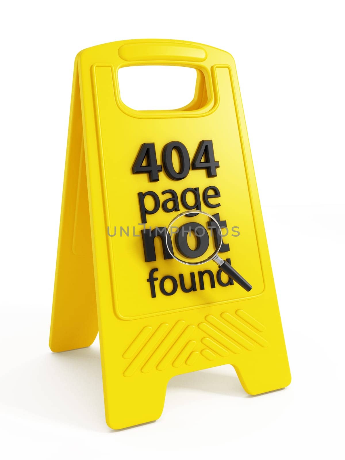 404 page not found text on warning sign