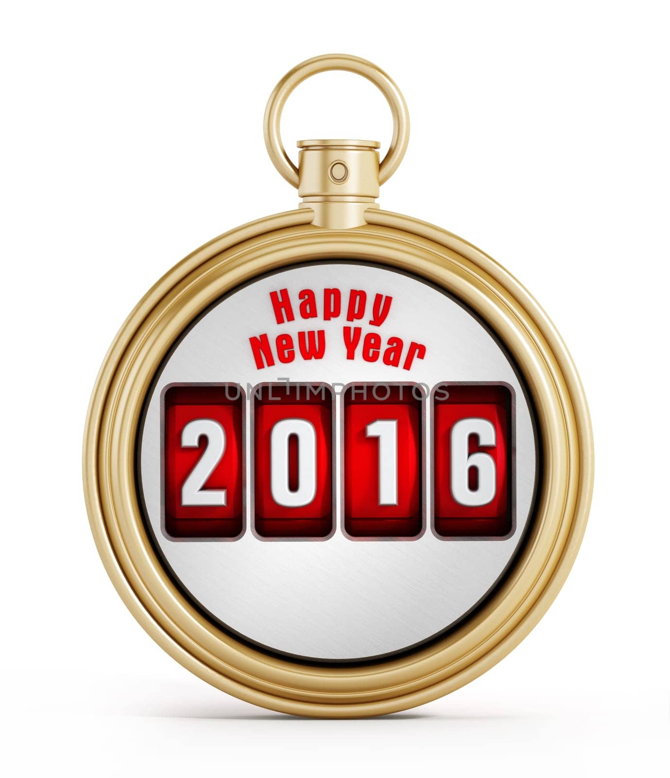 New year 2016 chronometer isolated on white background