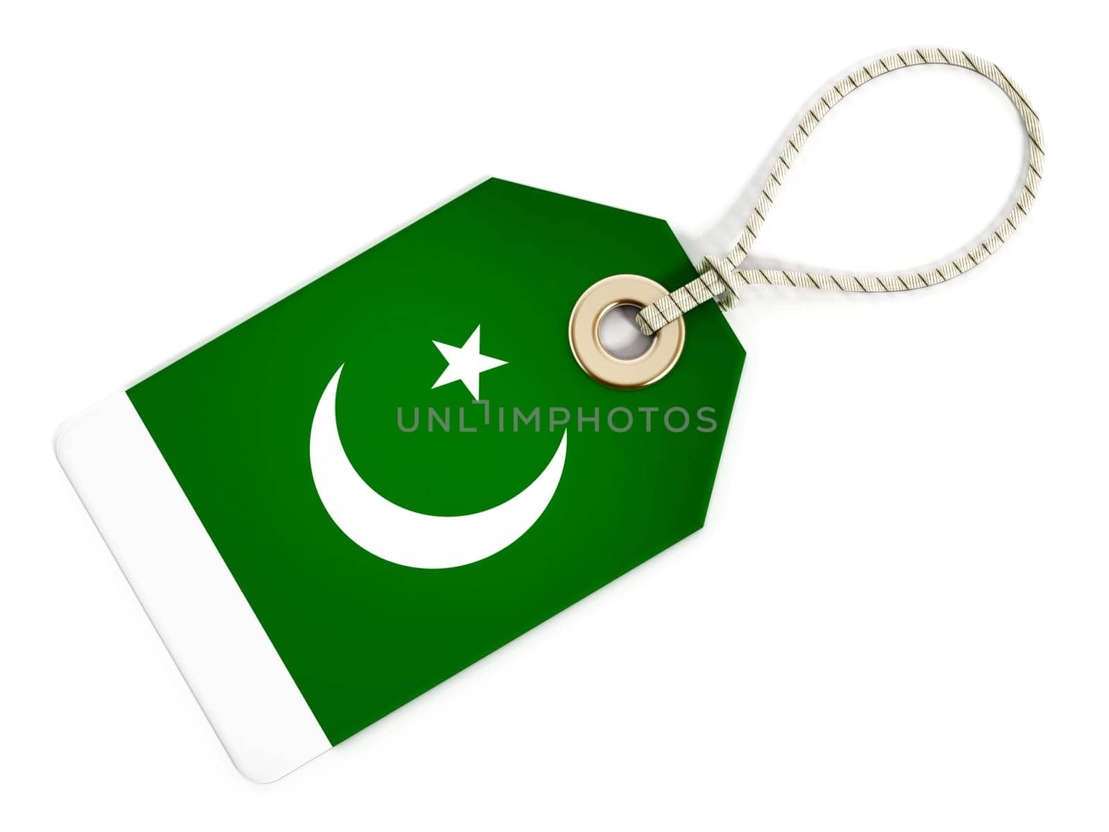 Pakistani flag on isolated tag.