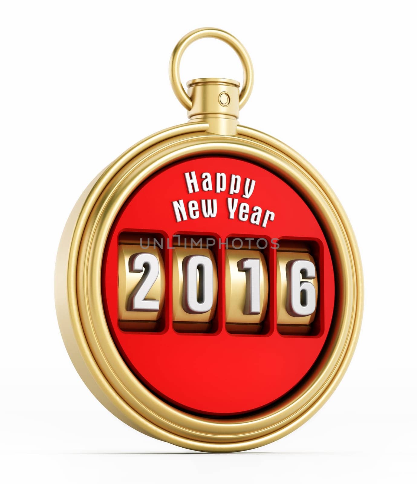 New year 2016 chronometer isolated on white background